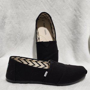 Toms Women's Alpargata All Black Recycled Cotton Canvas.
